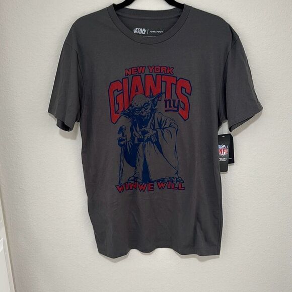 NWT Junk Food Mens Gray NFL Star Wars New York Giants Win We Will T-Shirt Medium - Picture 1 of 5